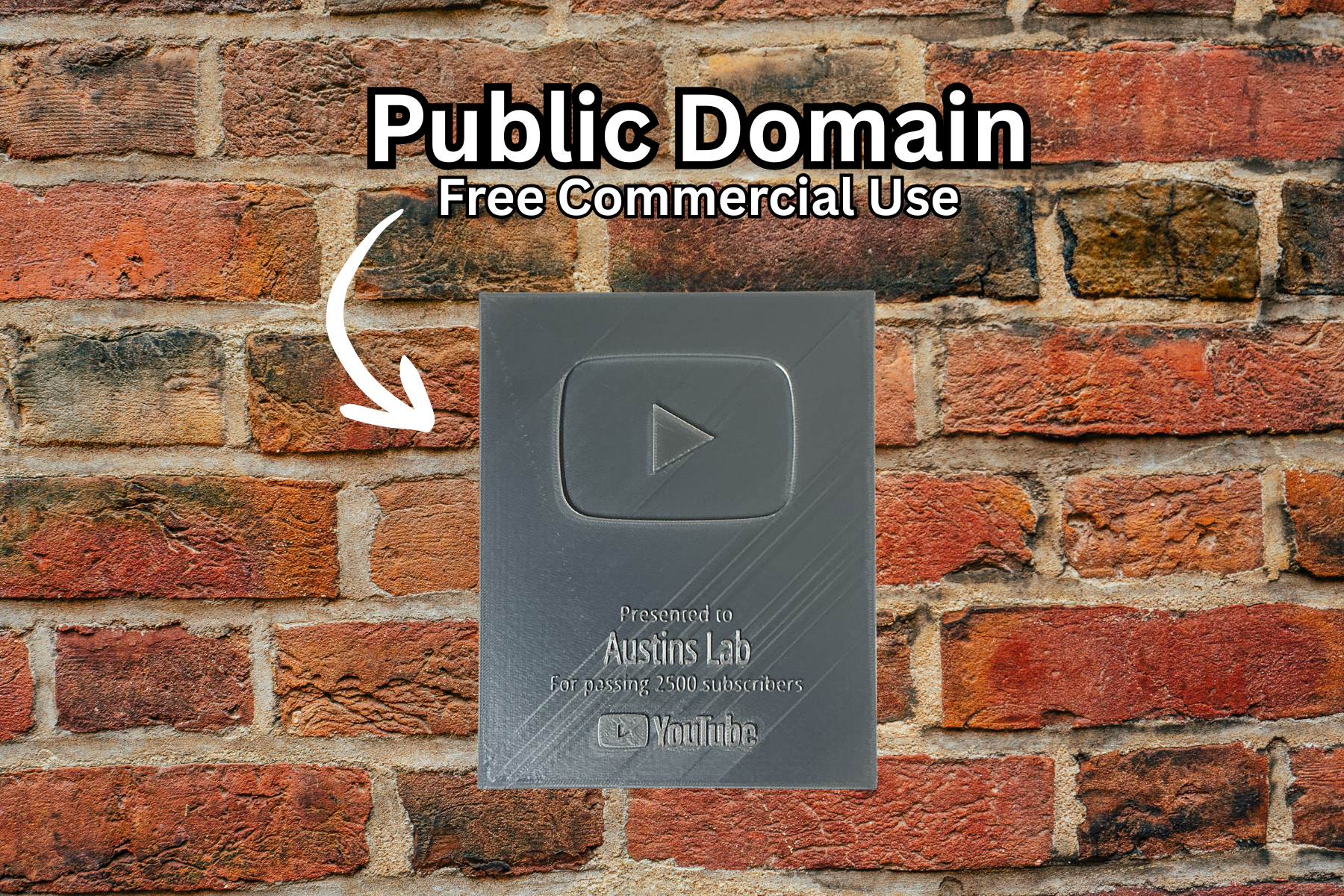 Customizable YouTube Play Button Plaque