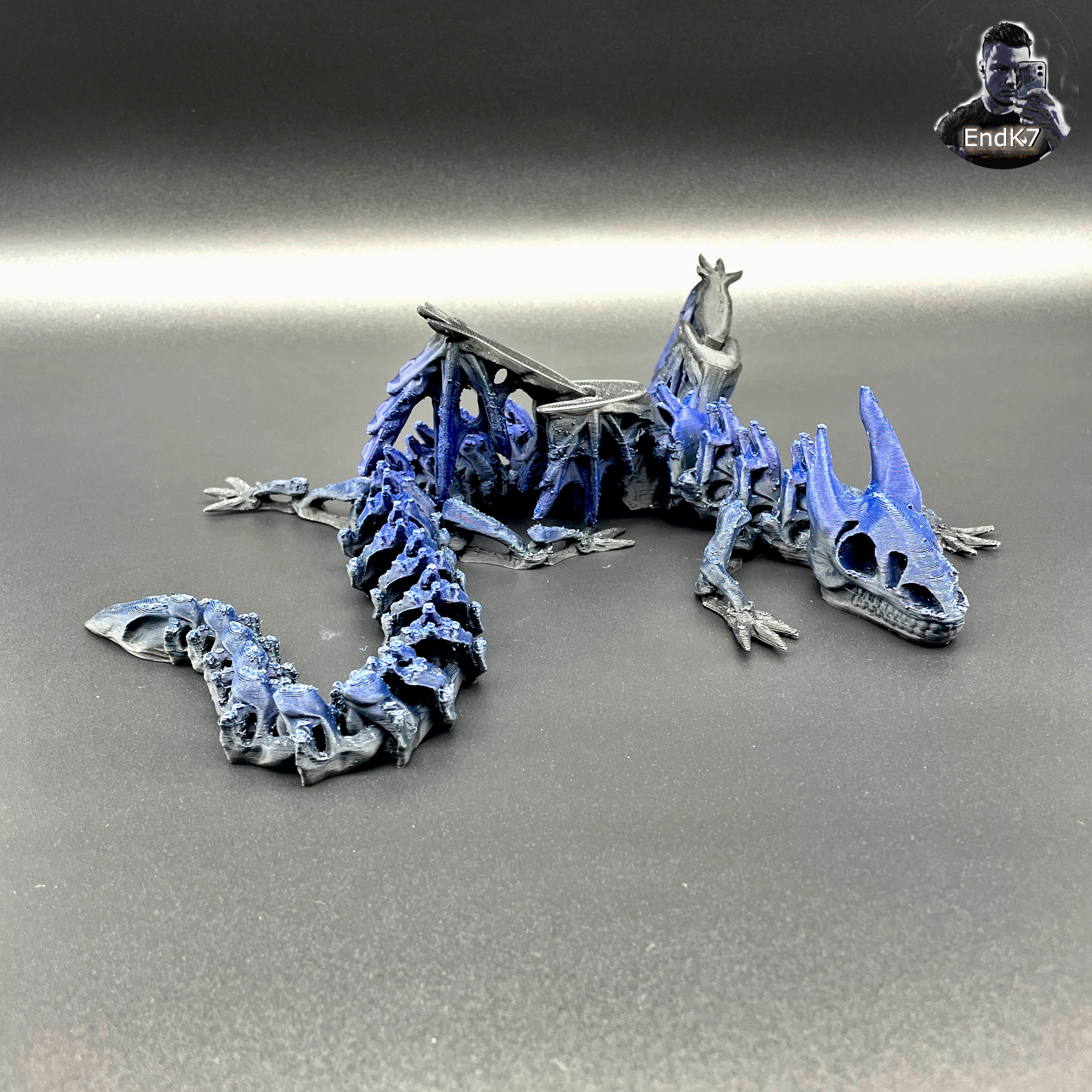 Big Skeleton Dragon - Winged  - Articulated - Flexi - Print in Place - No Supports - Fantasy - Multicolor