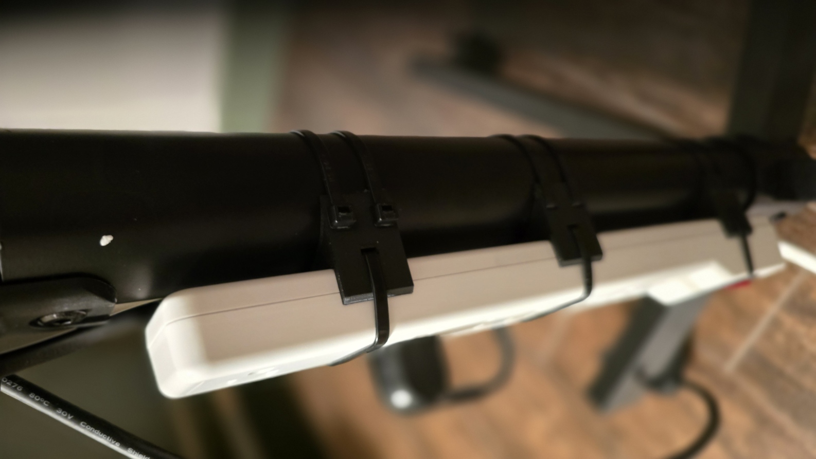 Power Strip Mount Using Zip Ties