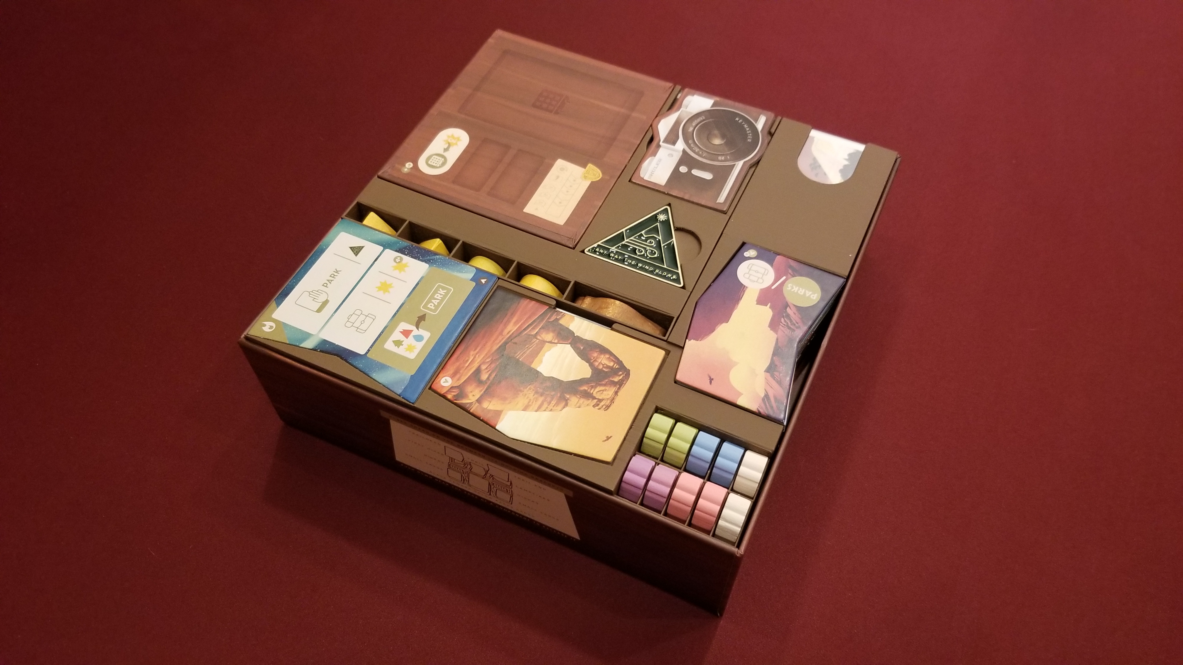 Parks Game Insert - Fits Both Expansions, Sleeved Cards, and Original Resource Trays