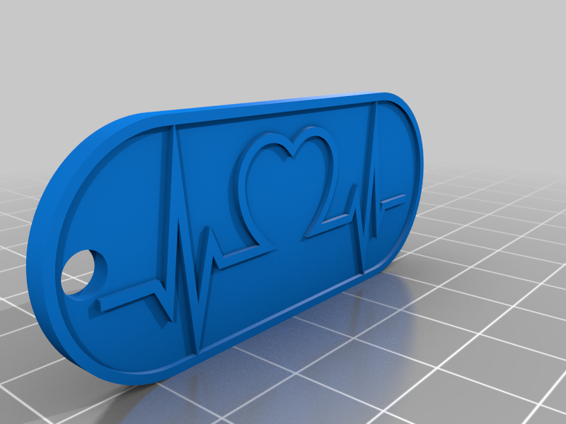 Heartbeat keychain by dantech | Download free STL model | Printables.com