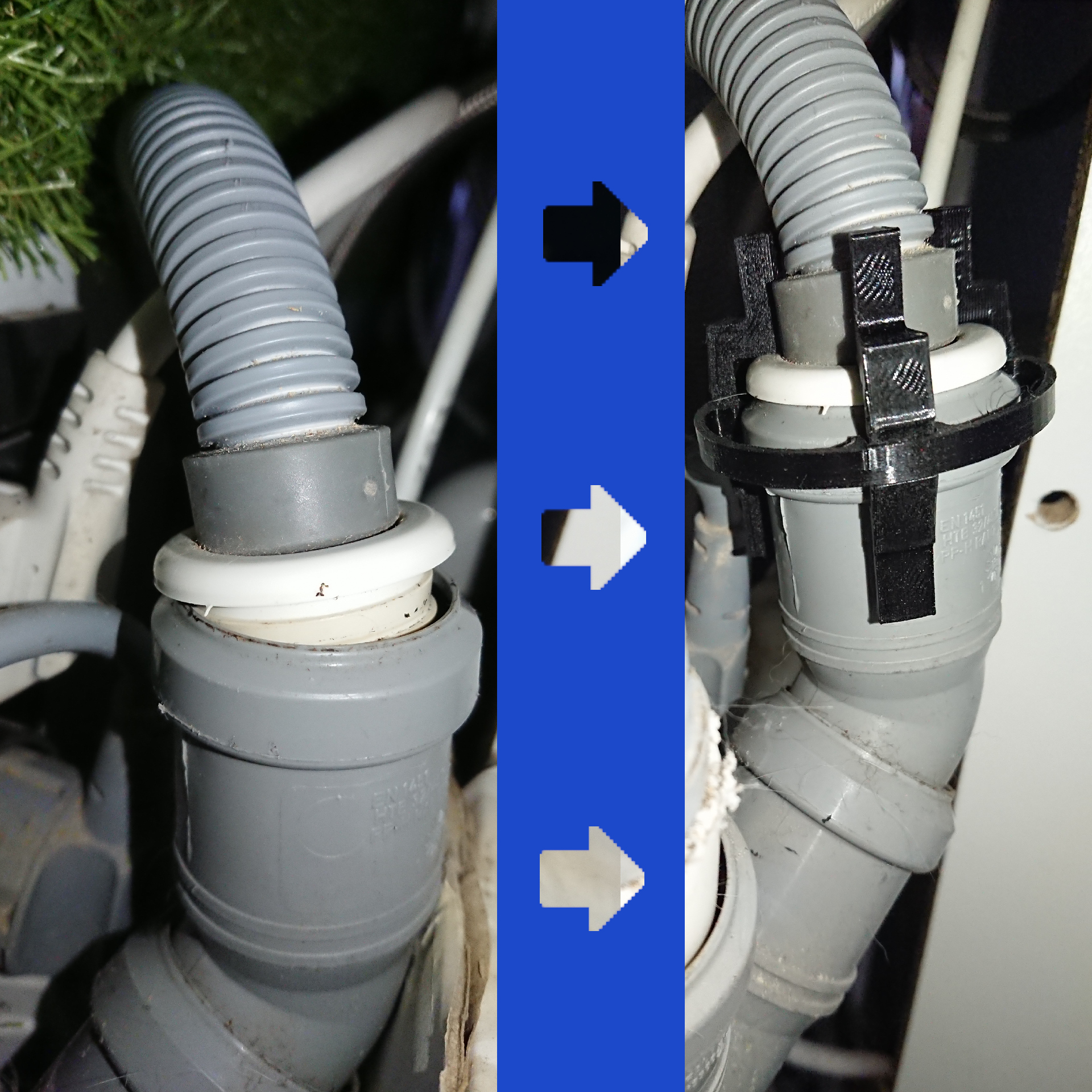 HosePipe Clamp (for dishwasher / washing machine) parametric by Heti Download free STL model