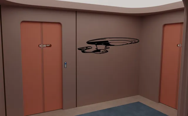 Star Trek Enterprise D Silhouette Wall Art