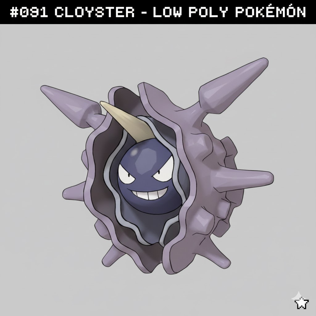#091 Cloyster – Low Poly Pokémon