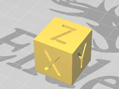 Xyz calibration cube with z offset m letter test