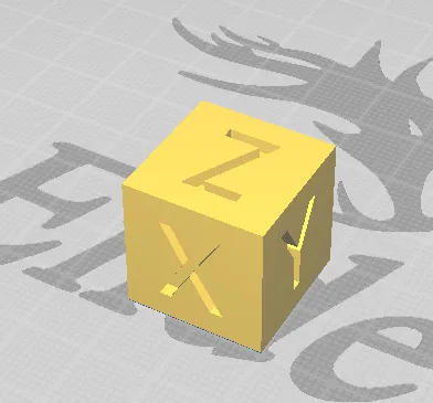 Xyz calibration cube with z offset m letter test