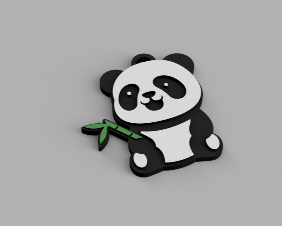 Miniatura 2 do modelo 3D Panda keychain