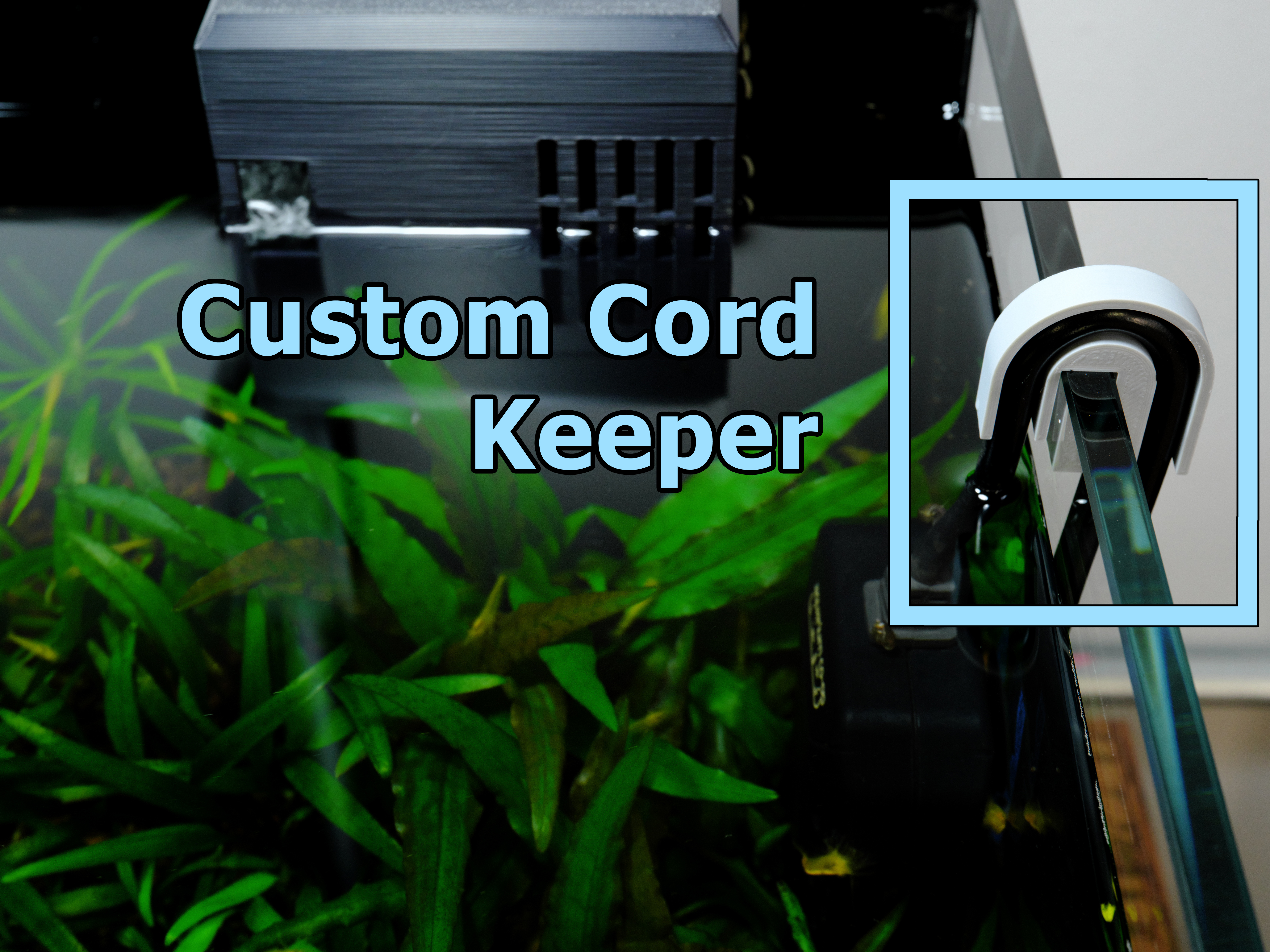 Parametric Aquarium Cord Keeper (REV 2) 3D model by Flying Gyroscope