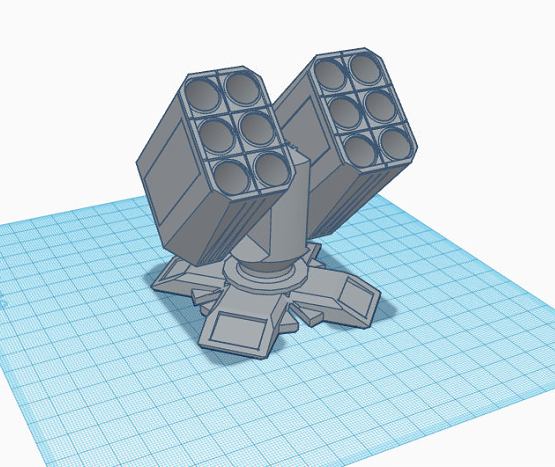 Missile Turret Pen Holder - Gridfinity Compatible