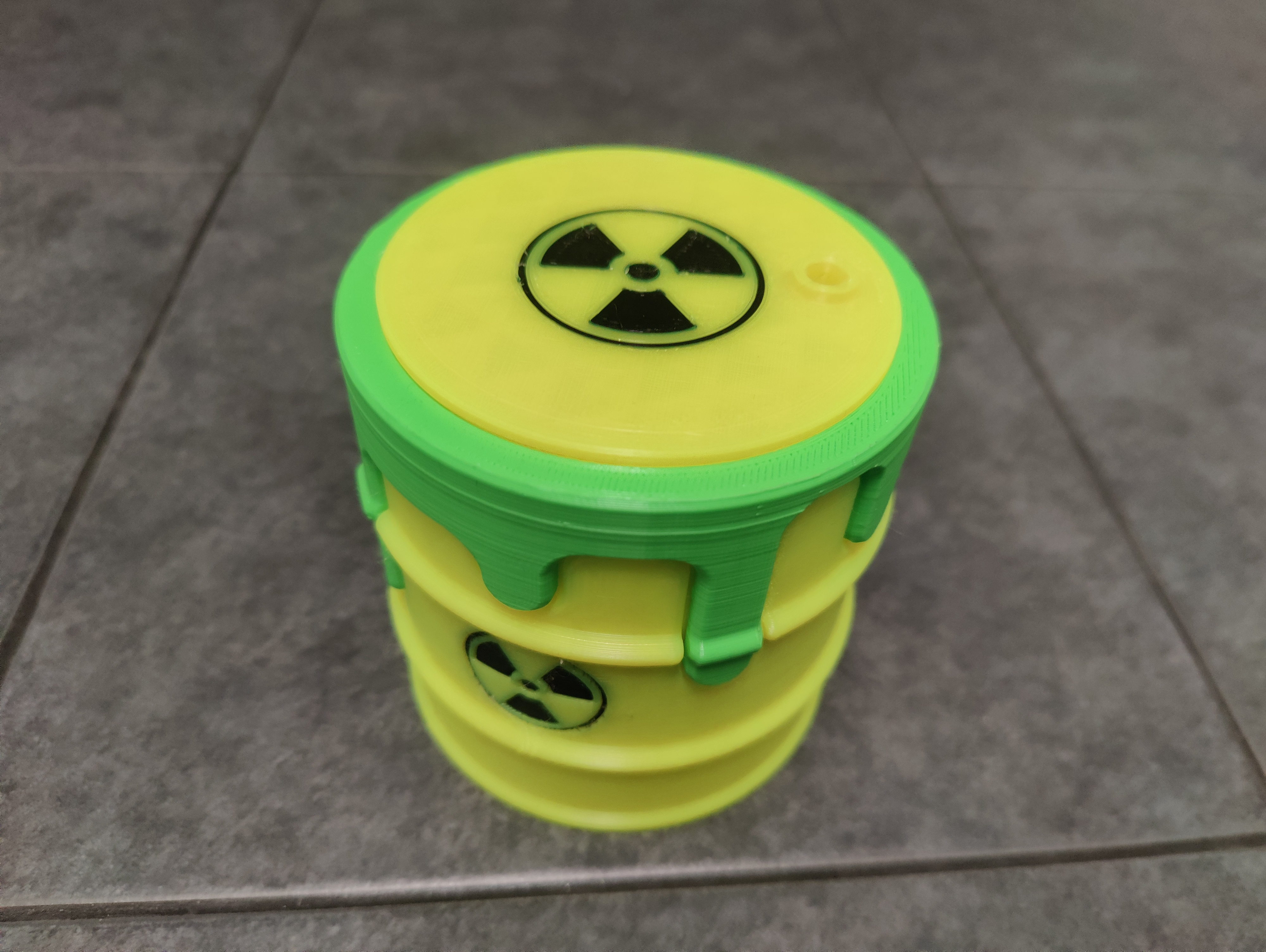 Drippy Drum dualcolor radioactive sign 3D model thumbnail