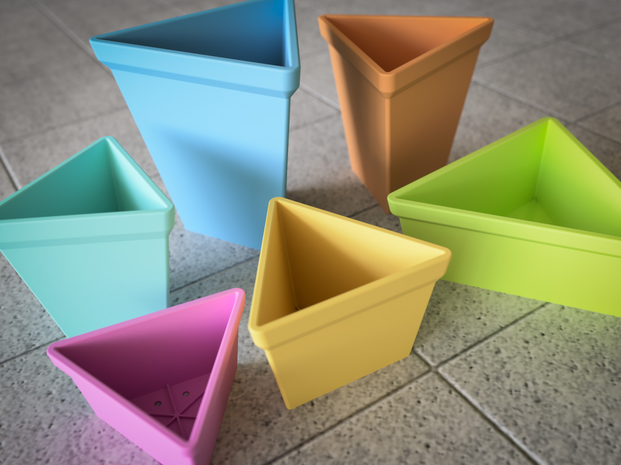 Triangle Flower Pot in Various Sizes