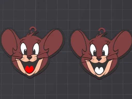 cartoon character , jerry keychain / necklace charm