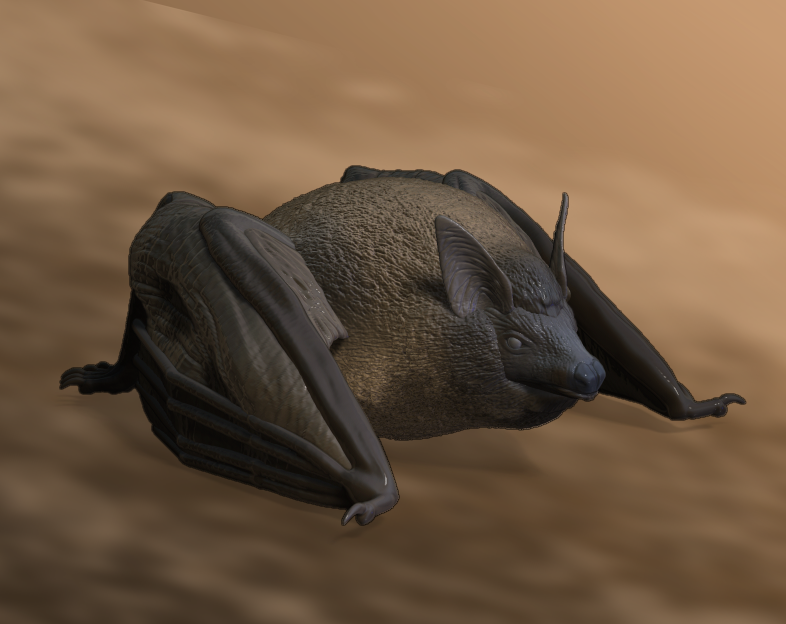 Sitting Bat Figurine