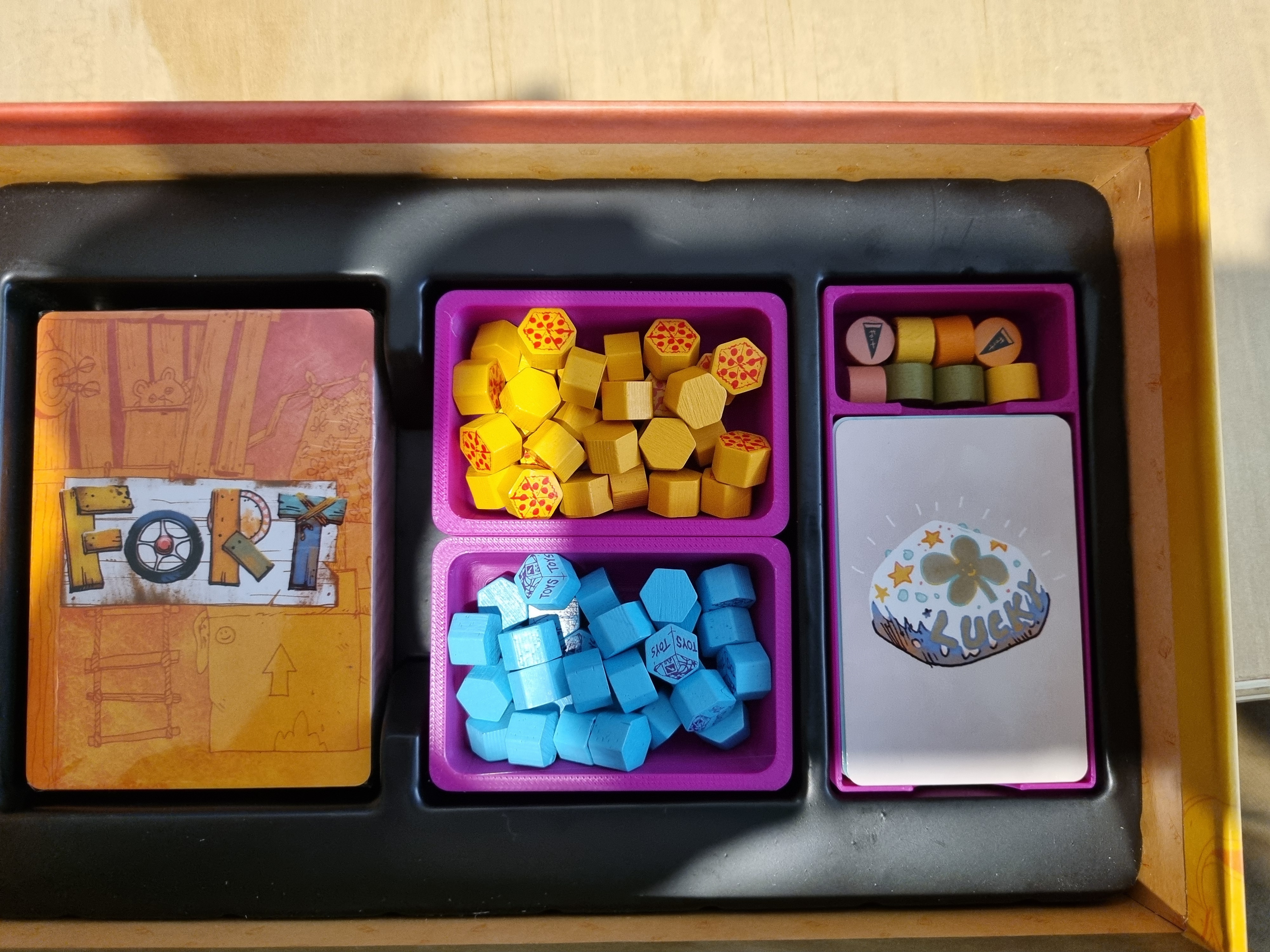 Fort Board Game Tray for Small Cards and Tokens