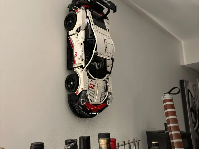 LEGO Technic Porsche 911 RSR #42096 Wall Mount (Spoiler Up)