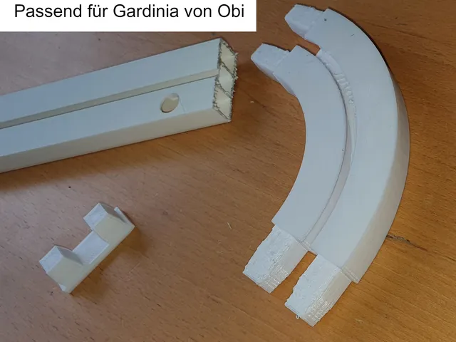 Gardine Laufschiene Eckstück Winkel 40 90 135 Grad Bogen und Endstück kompatibel für Obi Gardinenleiste Gardinia einreihig