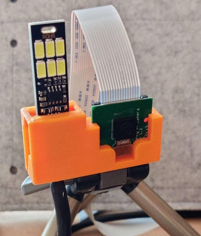 Raspberry pi mini camera tripod stand with usb powered light holder