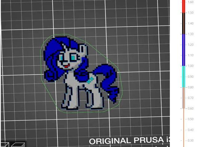 PonyTown My Little Pony Rarity  Pixelart 3D picture (no MMU)