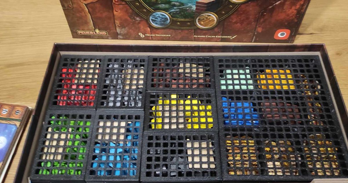 Age of Innovation + wooden books Board Game Insert / Organizer by