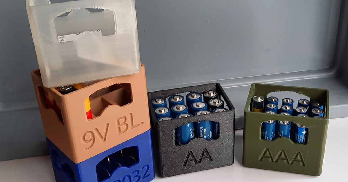 Stackable battery beer crate / box /AA/AAA/9V Block/CR2032 by