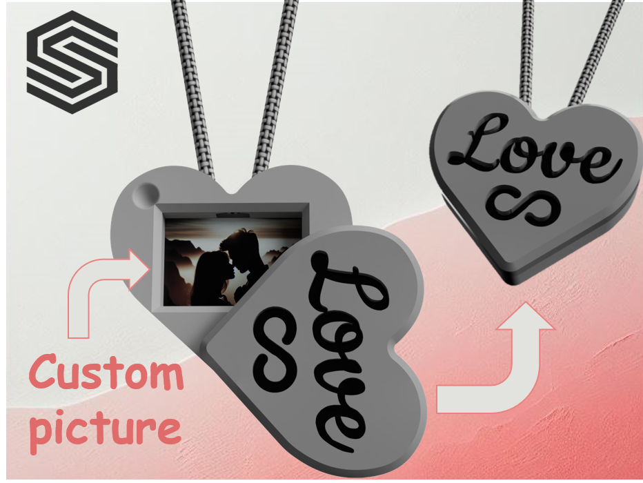 Modern Openable Heart With Picture Inside