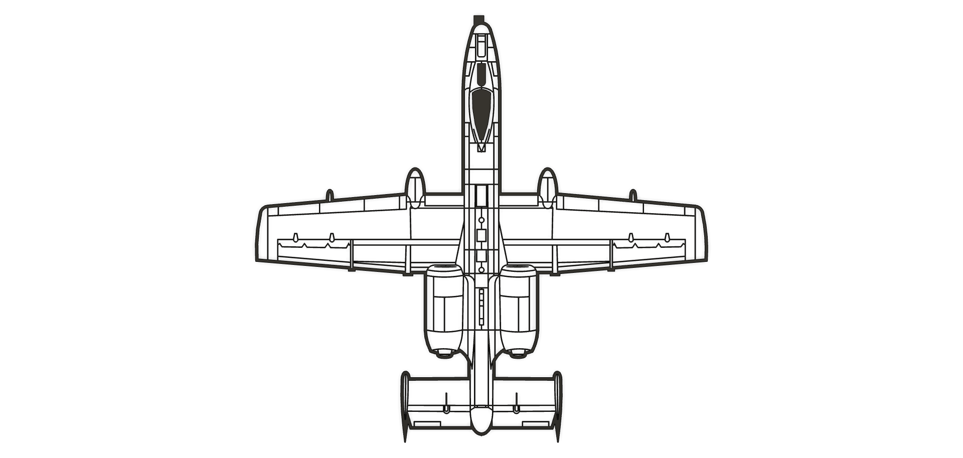 A-10 - Top View - Silhouette by Chris D | Download free STL model ...