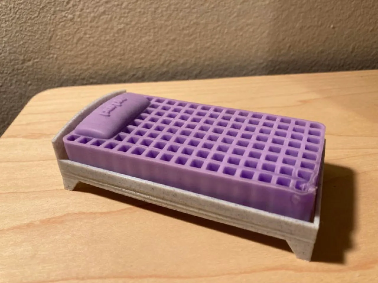 Purple Squishy Mattress Sample Bed Frame by Peterson Daughtry