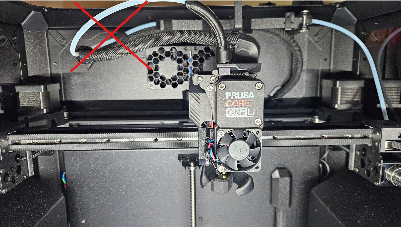 CORE One L INDX / MMU3 PTFE delete Extruder Cable sag solution. Only Tywrap needed!