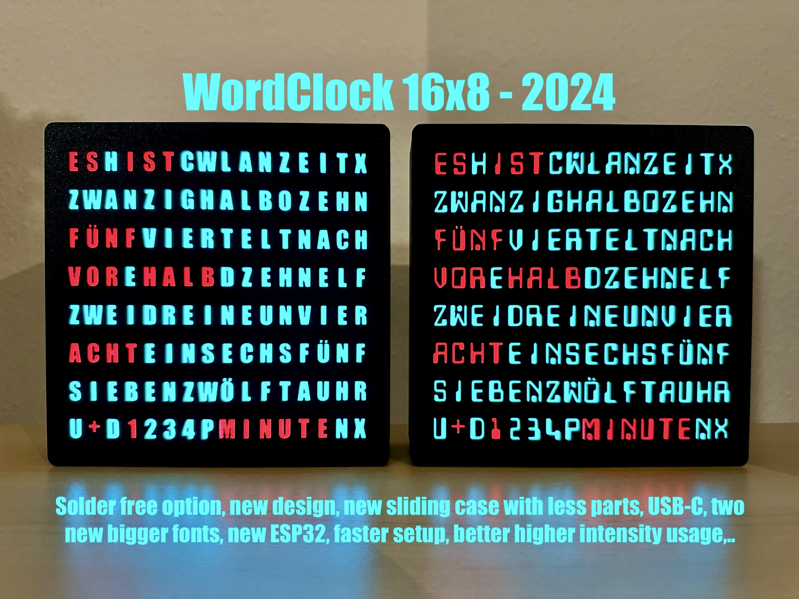WordClock 16x8 - 2024
