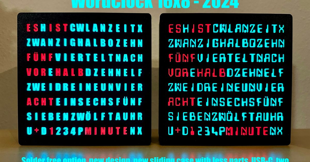 WordClock 16x8 2024 By AWSW Download Free STL Model Printables Com   Img 0294 