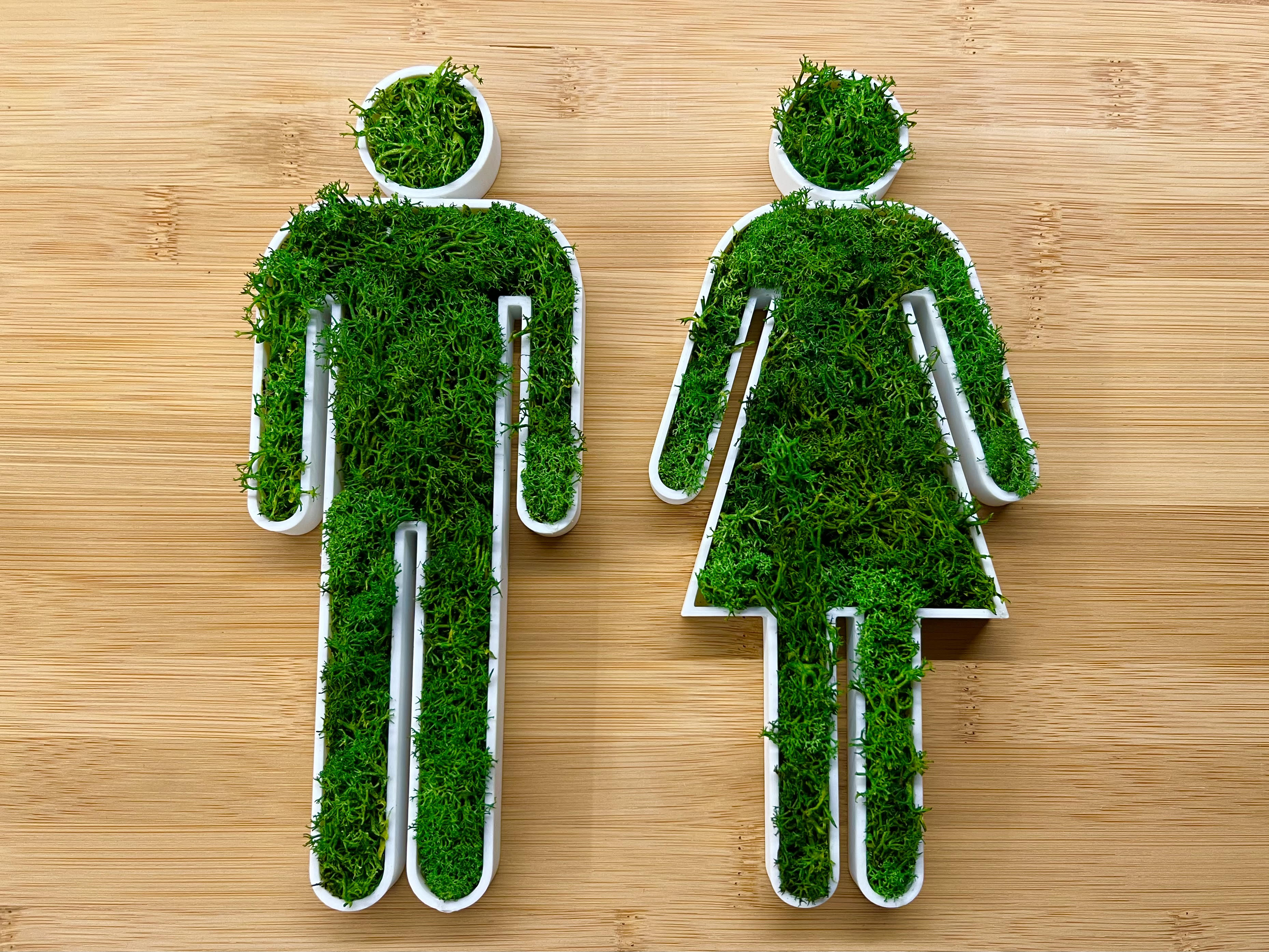 Green moss toilet sign