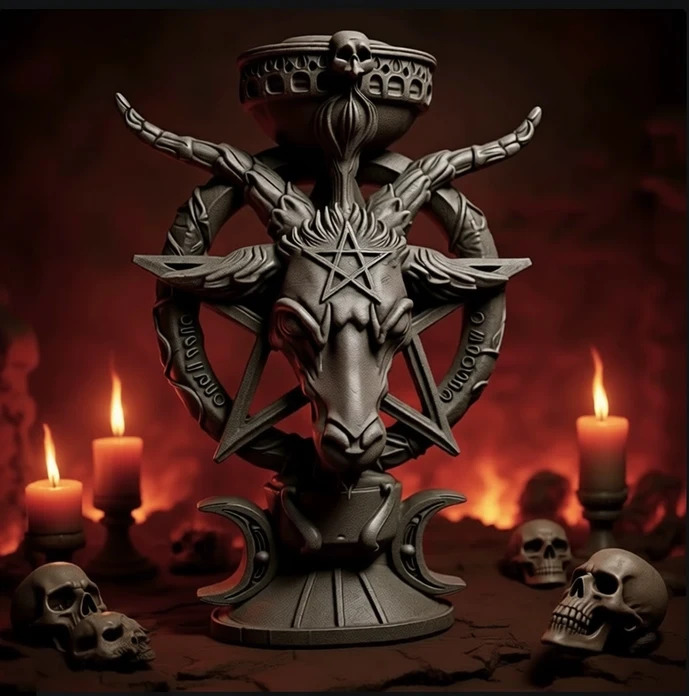 Baphomet candle holder