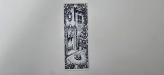 Sleeping Cat Christmas Hearth Bookmark