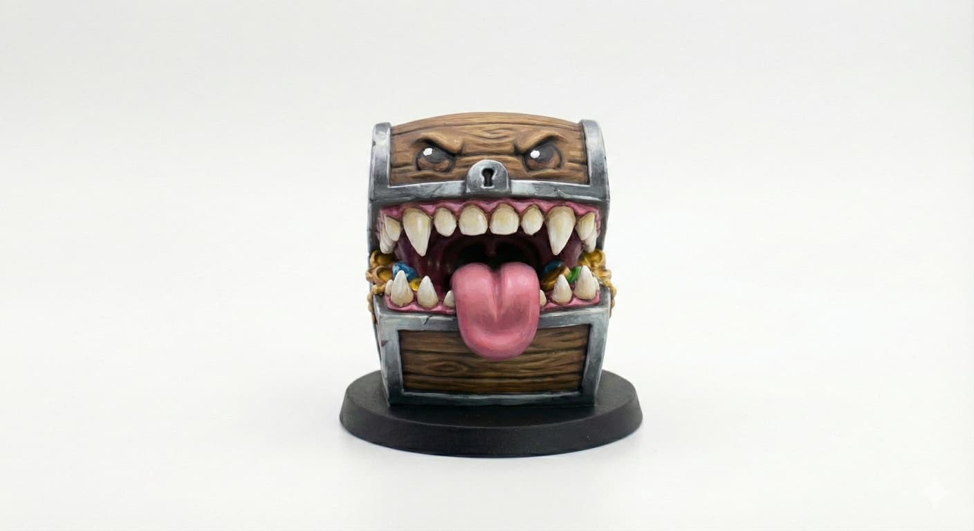 Chibi Mimic - The Deceptive Treasure Chest (D&D Miniature)