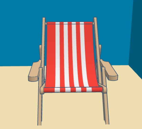 Beach chair in sand at the beach.