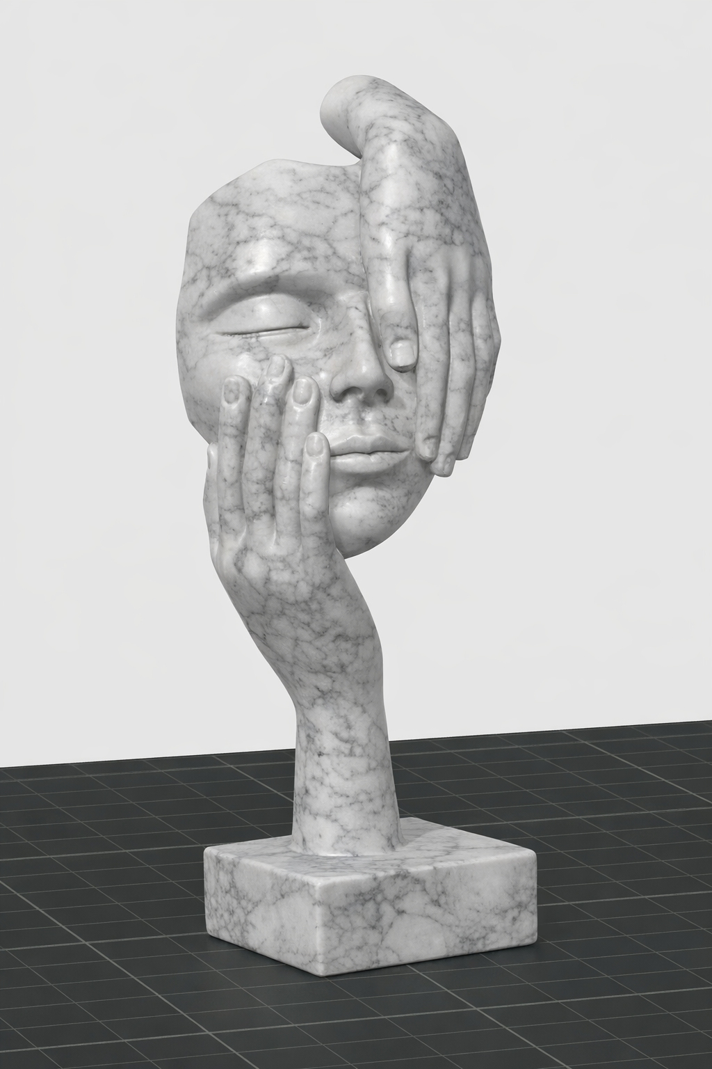 Two Hands on woman Statue