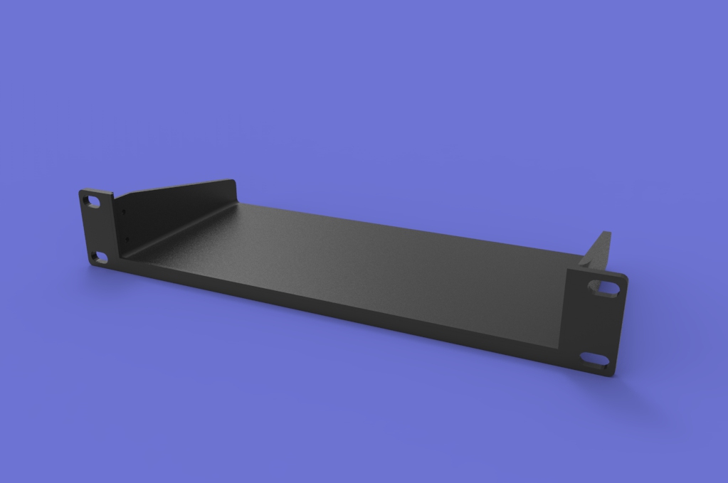 Shallow 1U Rackmount Shelf, 10.5" hole spacing