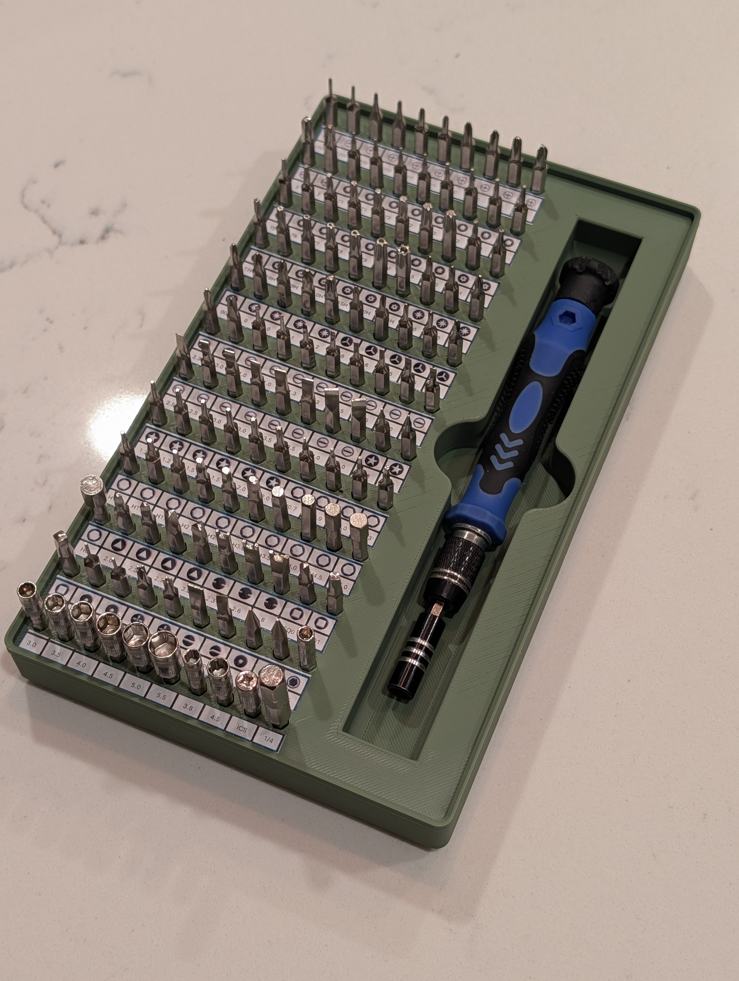 Gridfinity Precision Screwdriver Bit Holder / Orginizer