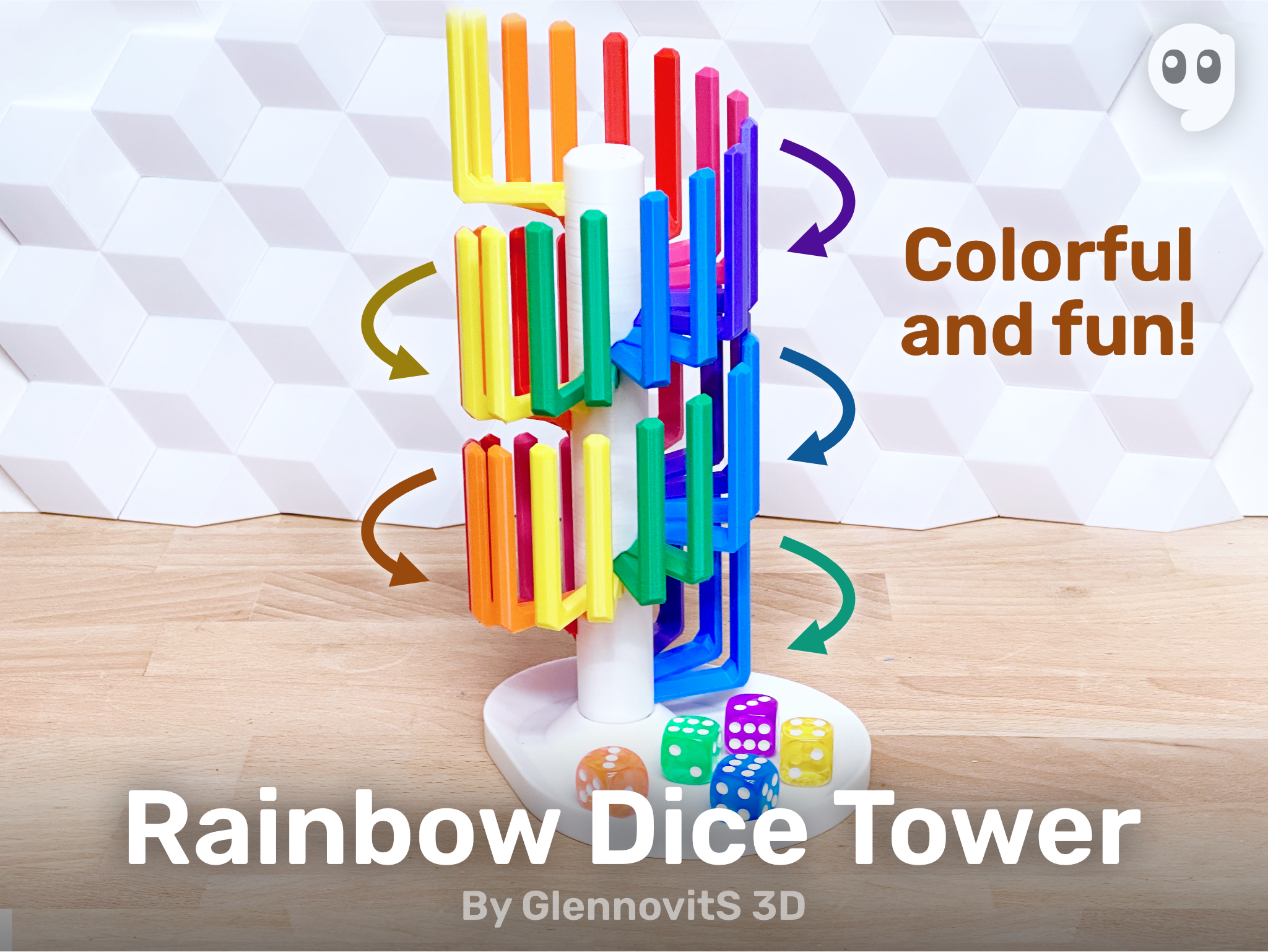 Rainbow Dice Tower (no AMS/MMU needed)
