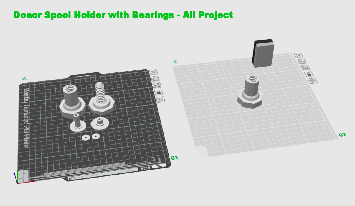 Donor Spool Holder With Bearings For Bambu Lab Filament Spool Switcher donor-spool-holder-with-bearings-for-bambu-lab-filament-spool-switcher