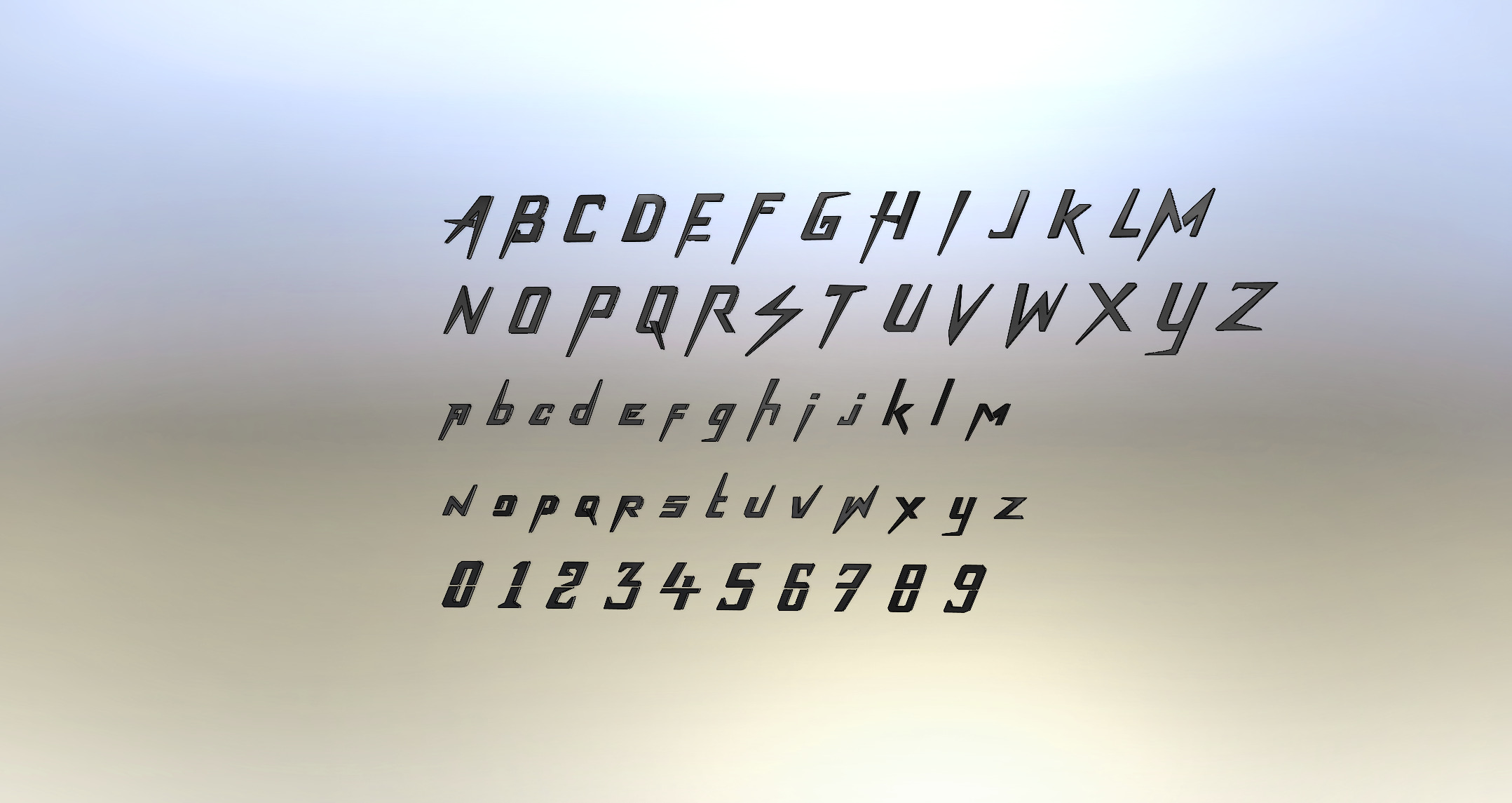 Miniatura 3 do modelo 3D Arcade Machine Font