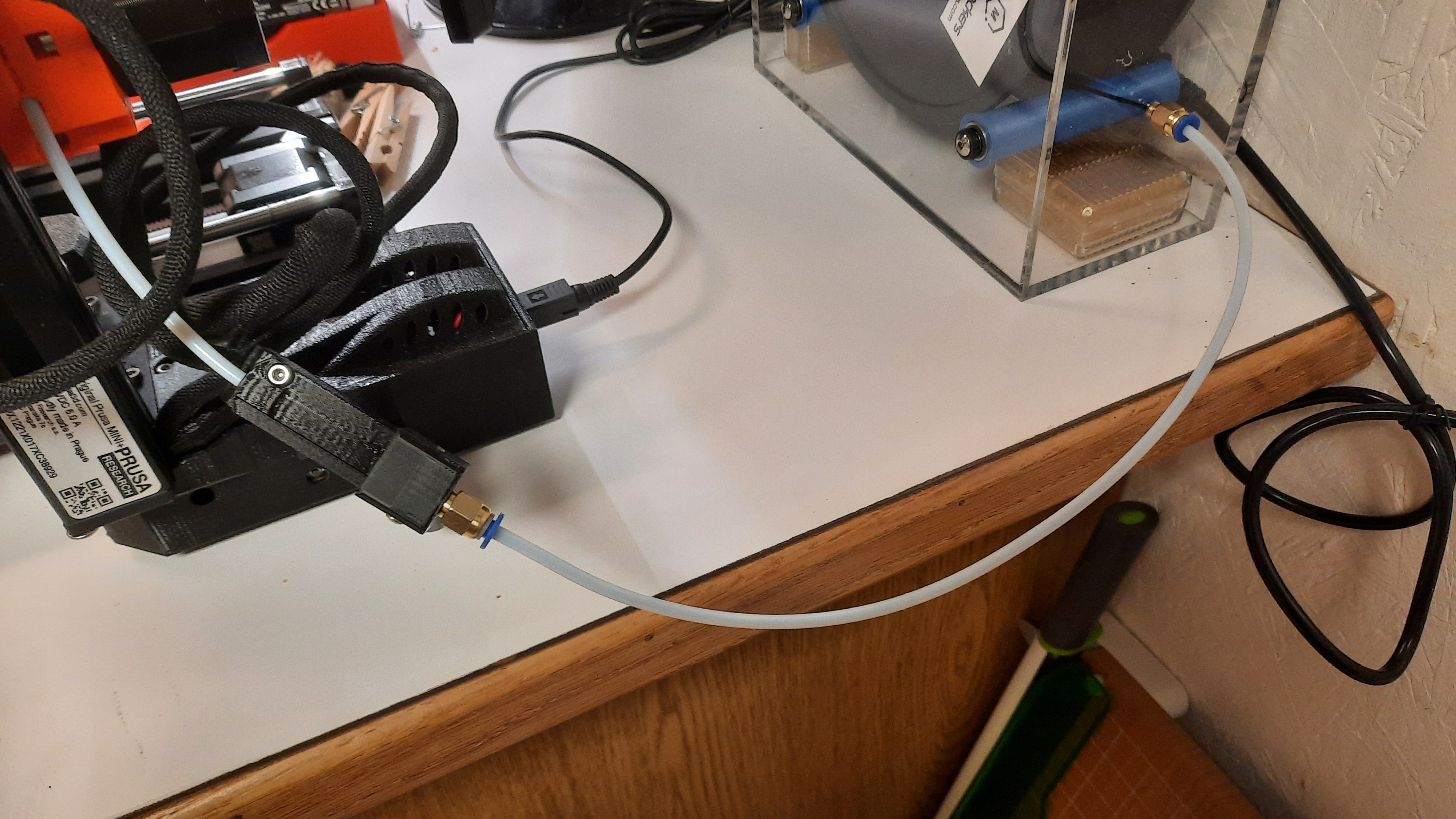 Prusa Mini Filament Sensor Bowden Connector Adapter