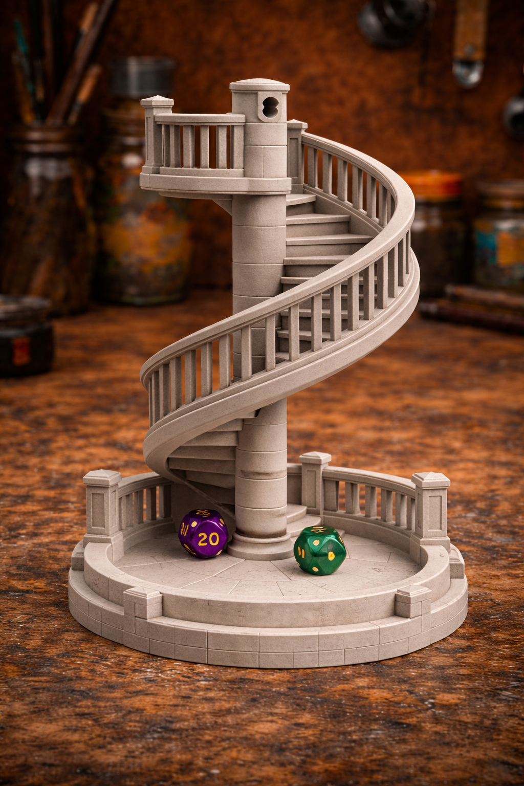 Spiral Dice Tower – Fantasy Staircase Dice Roller