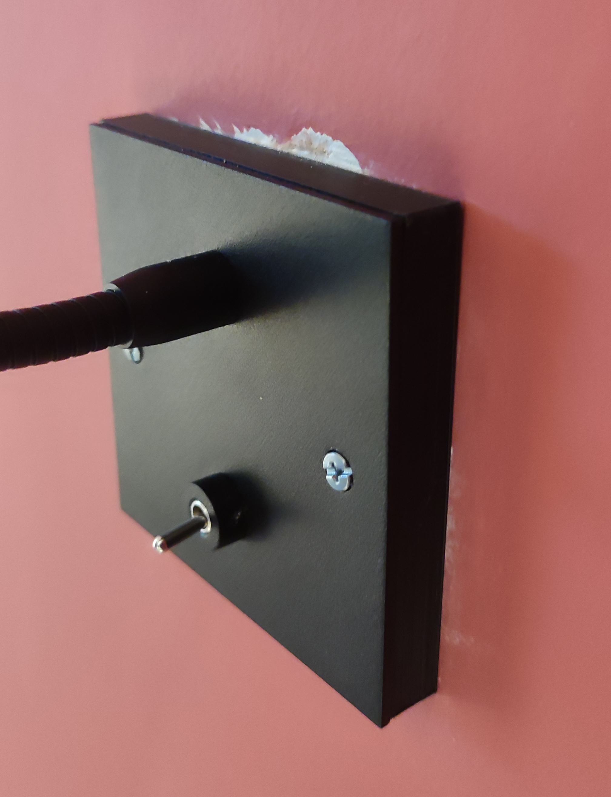 Mounting plate for wall mounted reading light