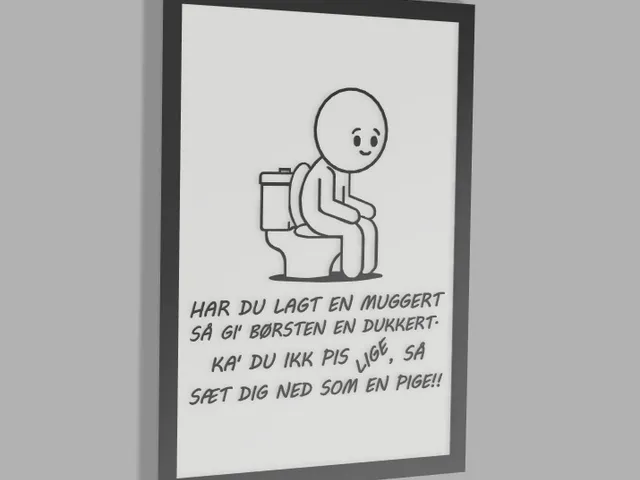Sjovt toilet skilt