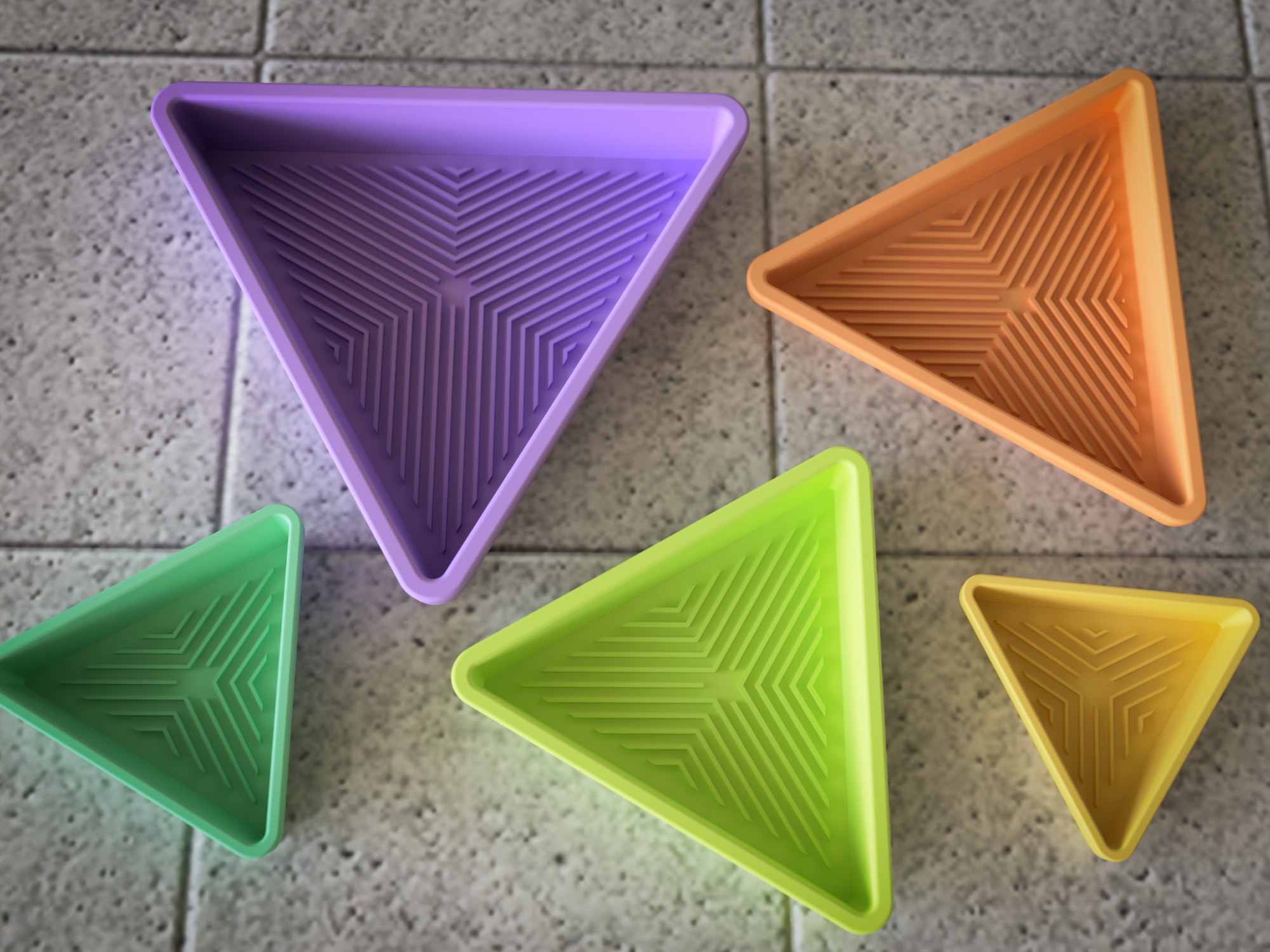 Triangle Plant Saucer in Various Sizes by Lucky Resistor Download