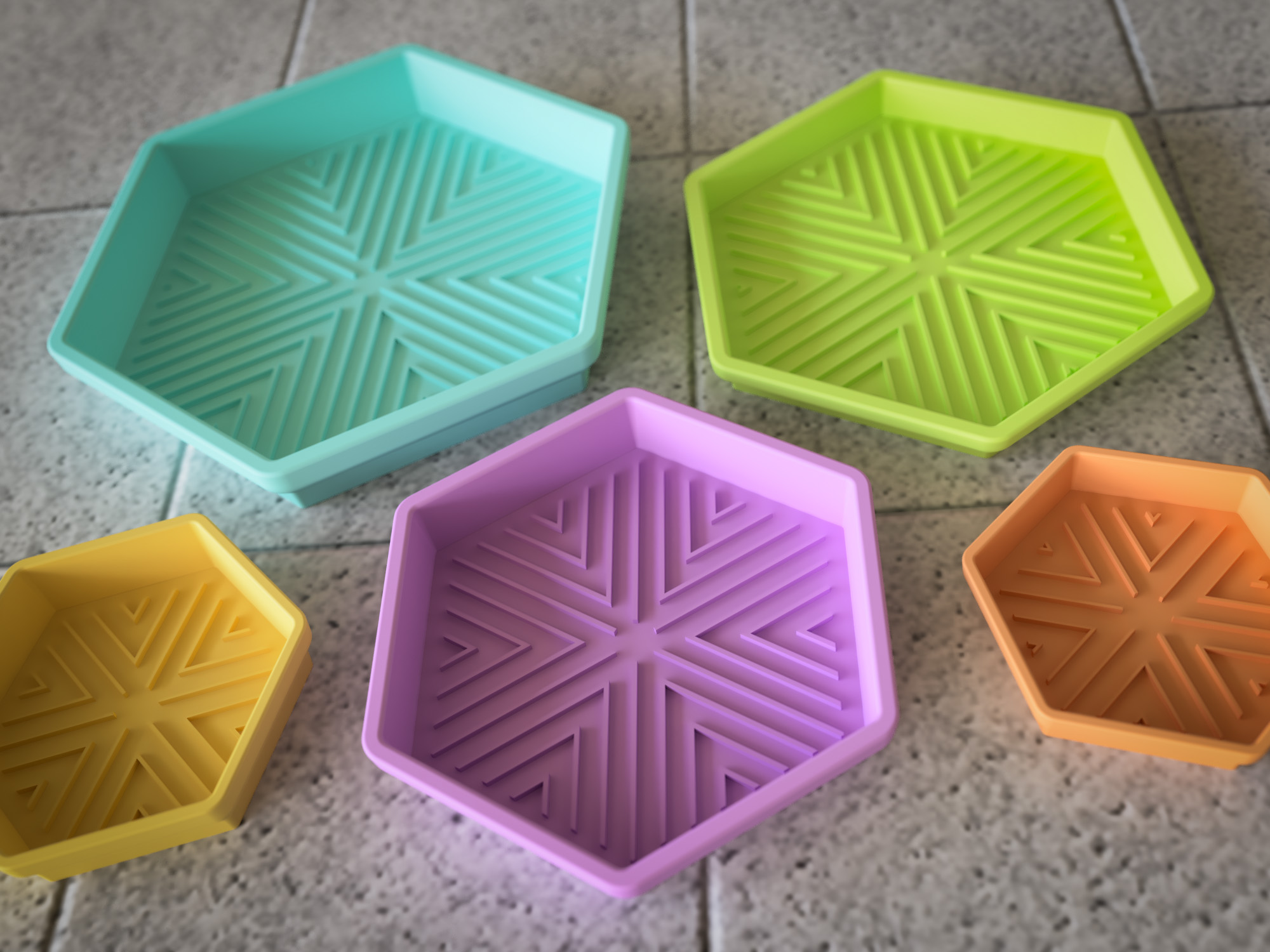 Hexagonal Plant Saucer in Various Sizes