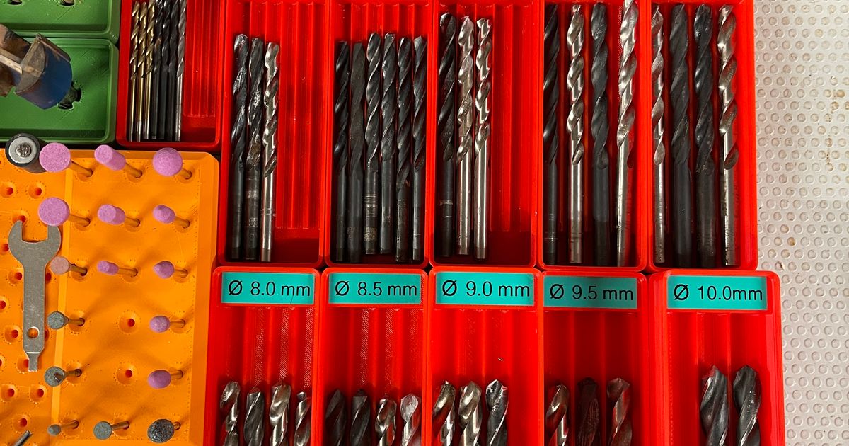 Gridfinity drill bits holder by 3DThing Download free STL model