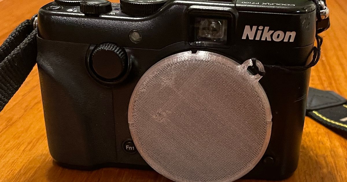 Lens Cover for Nikon CoolPix P7100 by Tiny Boat Download free STL