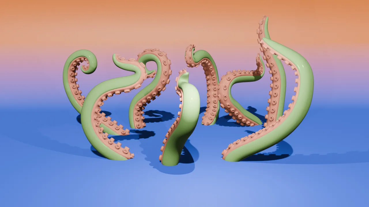 Octopus tentacle, 3d, octopus, tentacle png